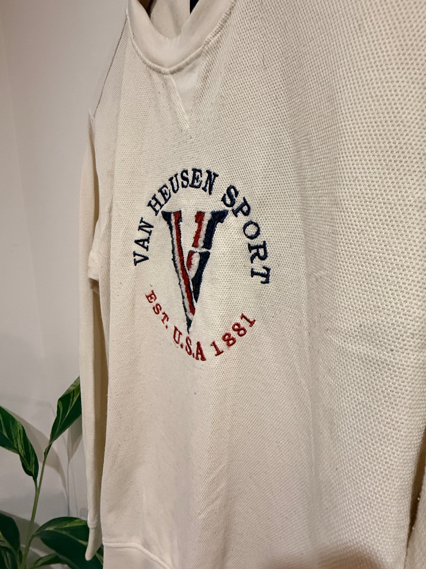 Van Heusen Sport Sport Logo Sweatshirt - Cream Size L