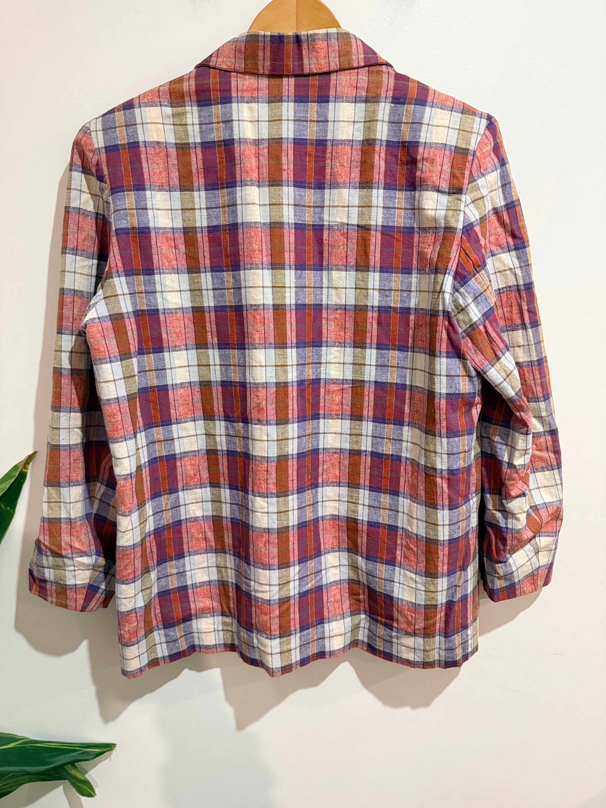 Sue Brett Plaid Blazer Jacket - Multicolor Check Size 12