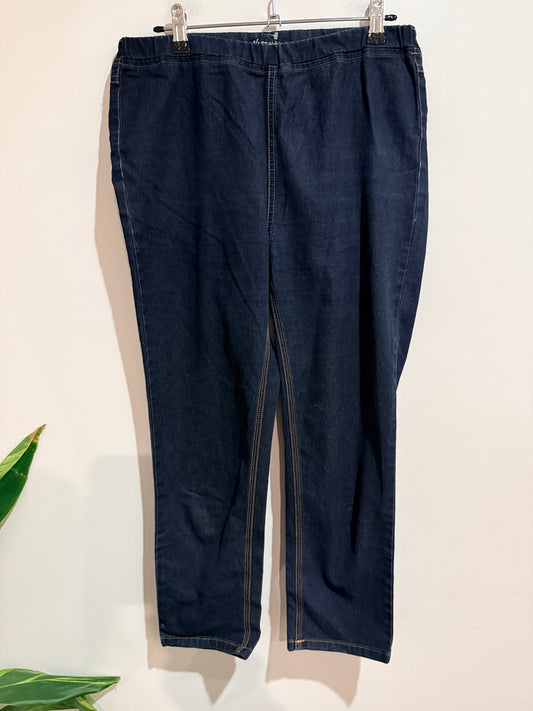 Vassalli Pull-on Stretch Jeans - Dark Wash Size 10