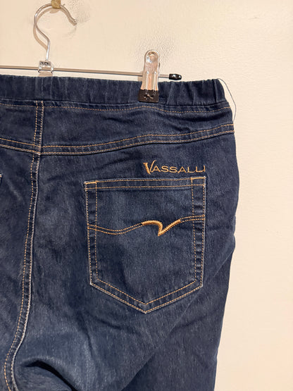 Vassalli Pull-on Stretch Jeans - Dark Wash Size 10