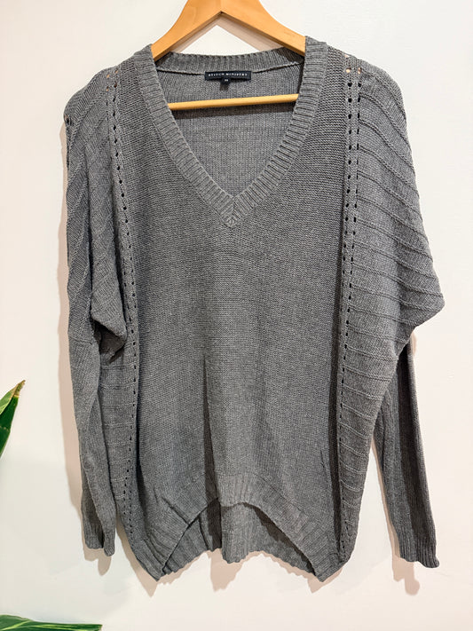 Stitch Ministry V-neck Knit Sweater - Grey Size XS