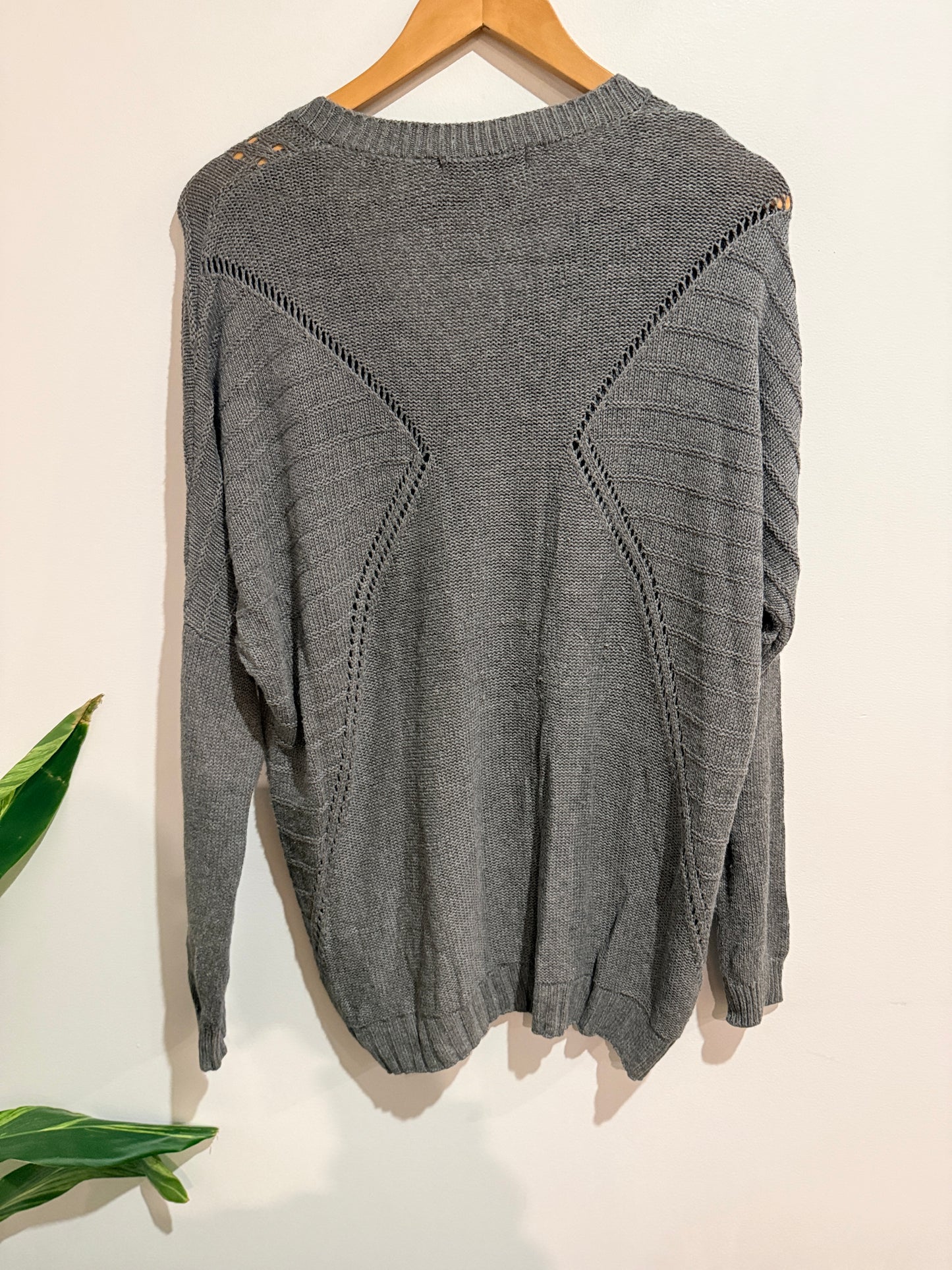 Stitch Ministry V-neck Knit Sweater - Grey Size XS