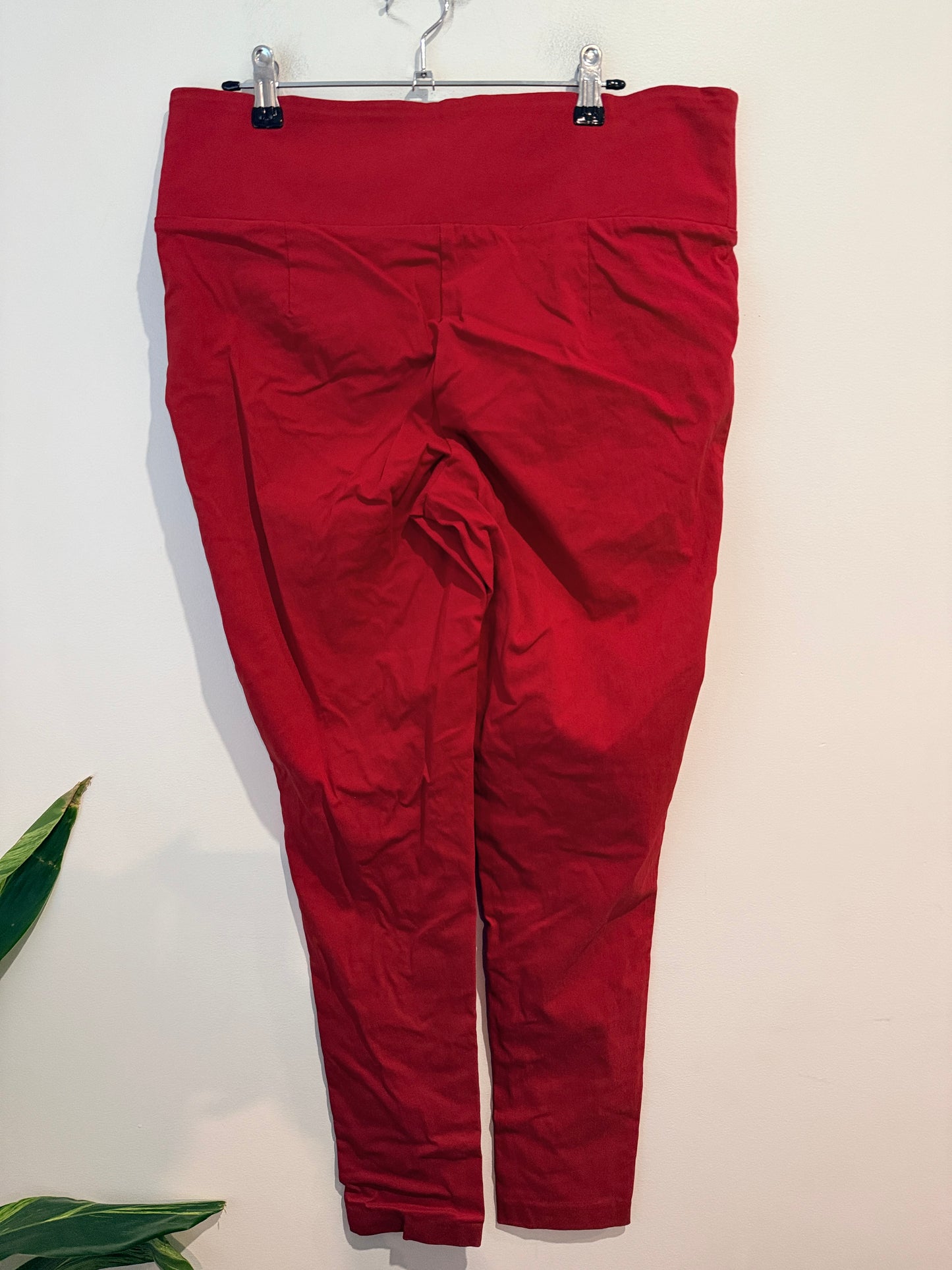 Crossroads Zip Pocket Ponte Pants - Red Size 16