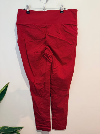 Crossroads Zip Pocket Ponte Pants - Red Size 16