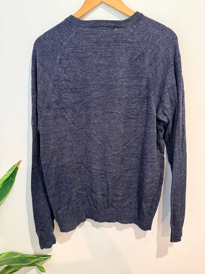 L.O.G.G. (Label Of Graded Goods) Crew Neck Sweater - Navy Size L (EUR L