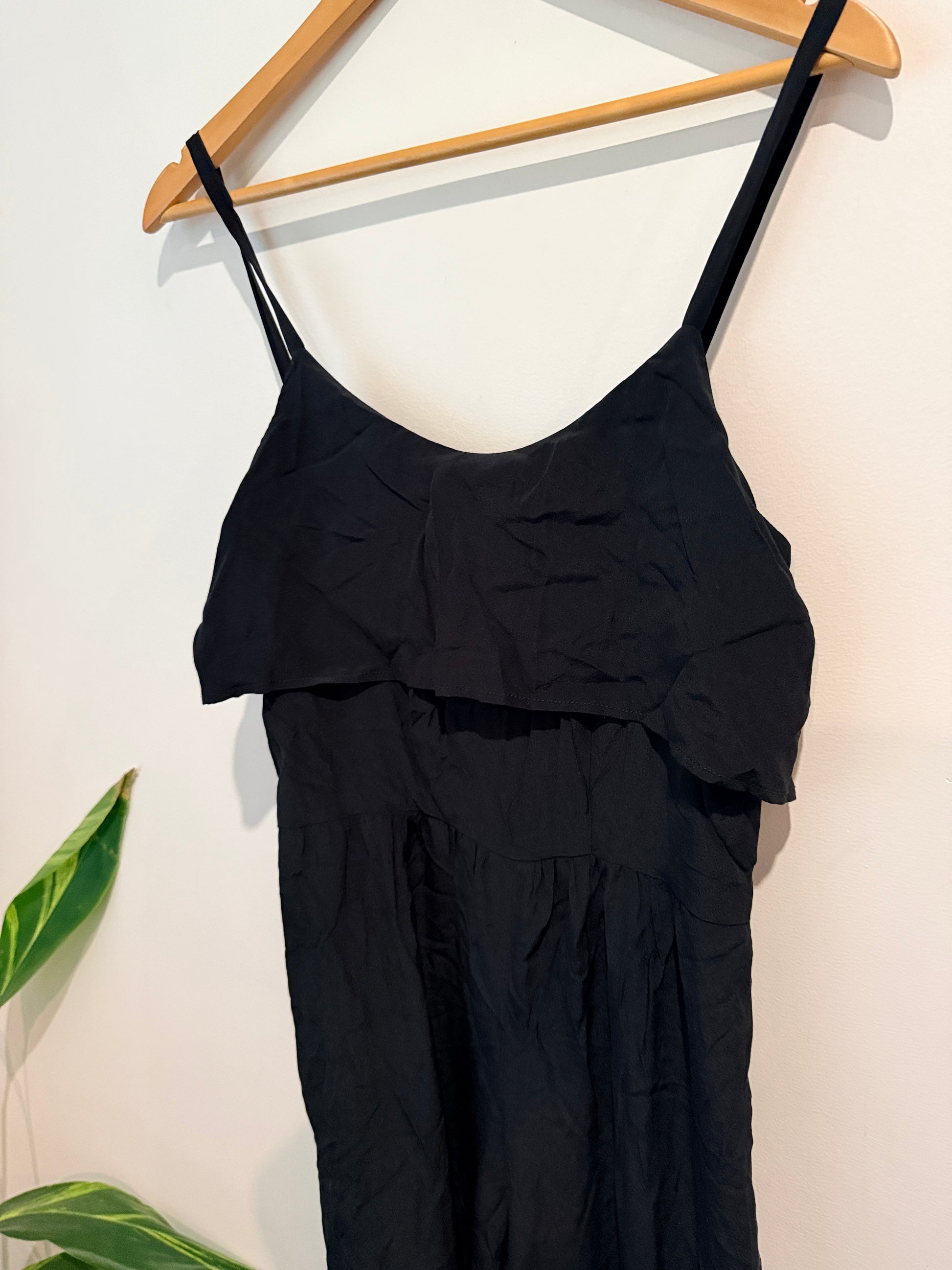 Yaly Couture Silk Cami Jumpsuit - Black Size Pit to Pit: Approx. 44cm
