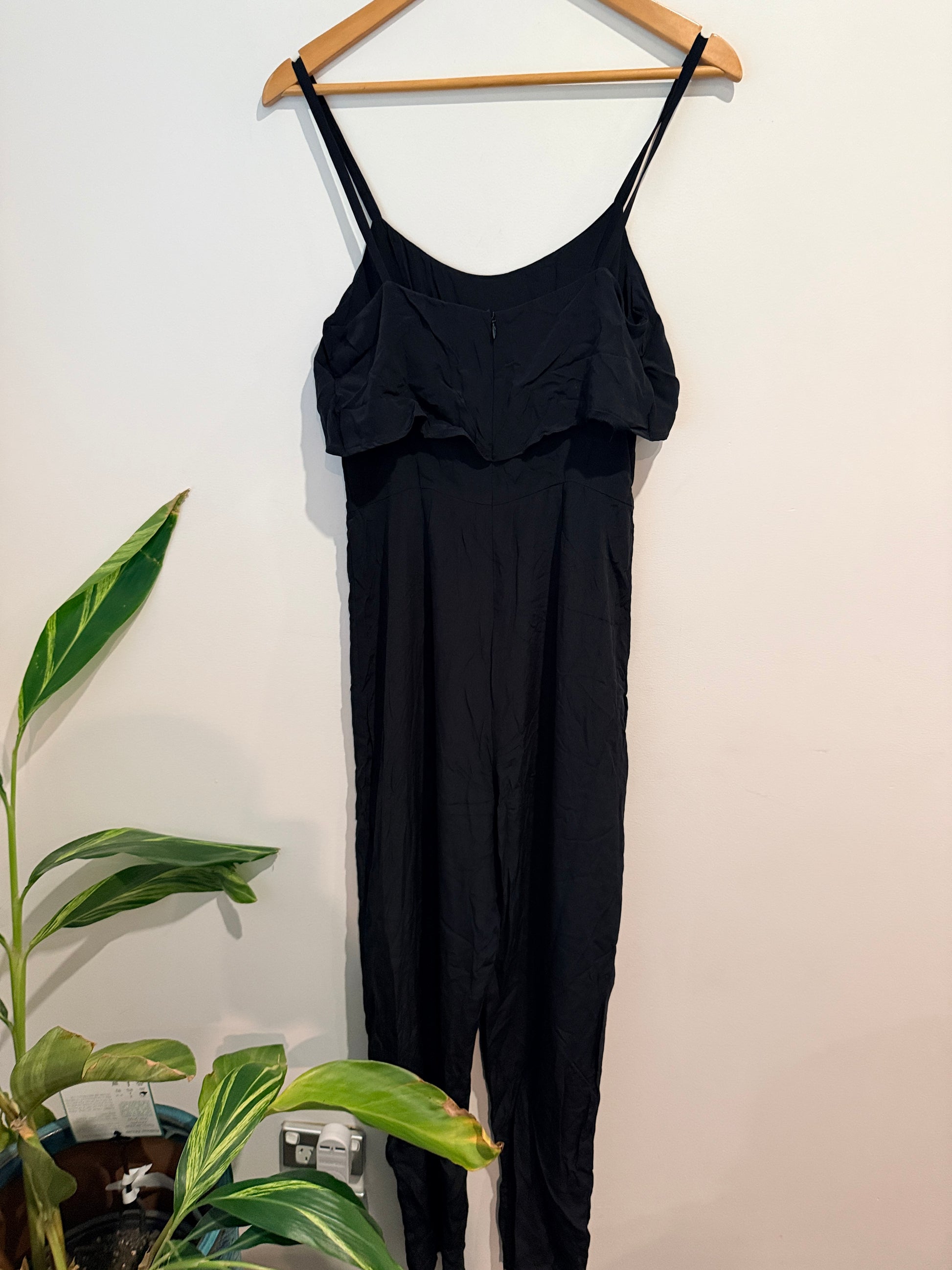 Yaly Couture Silk Cami Jumpsuit - Black Size Pit to Pit: Approx. 44cm
