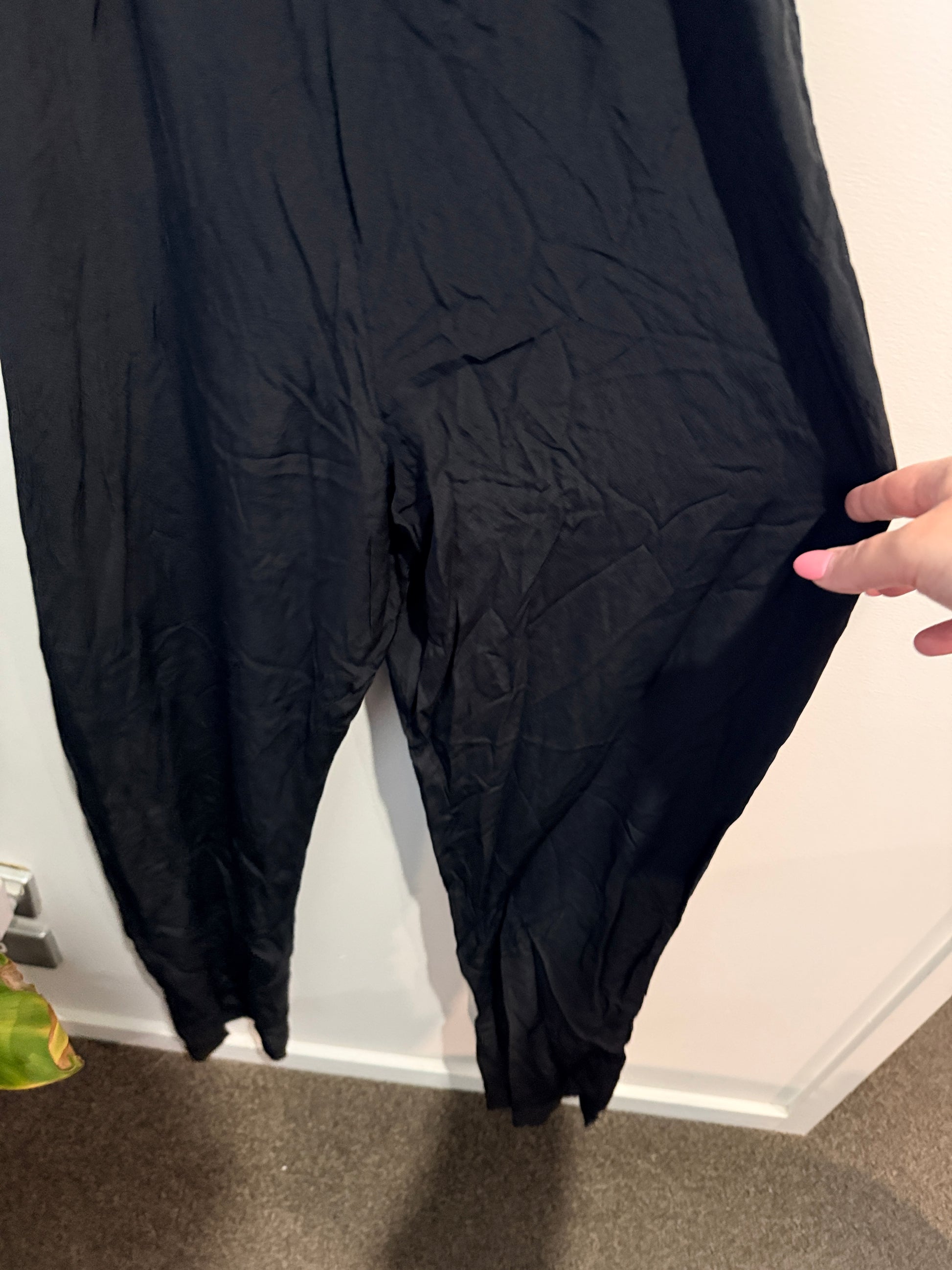 Yaly Couture Silk Cami Jumpsuit - Black Size Pit to Pit: Approx. 44cm