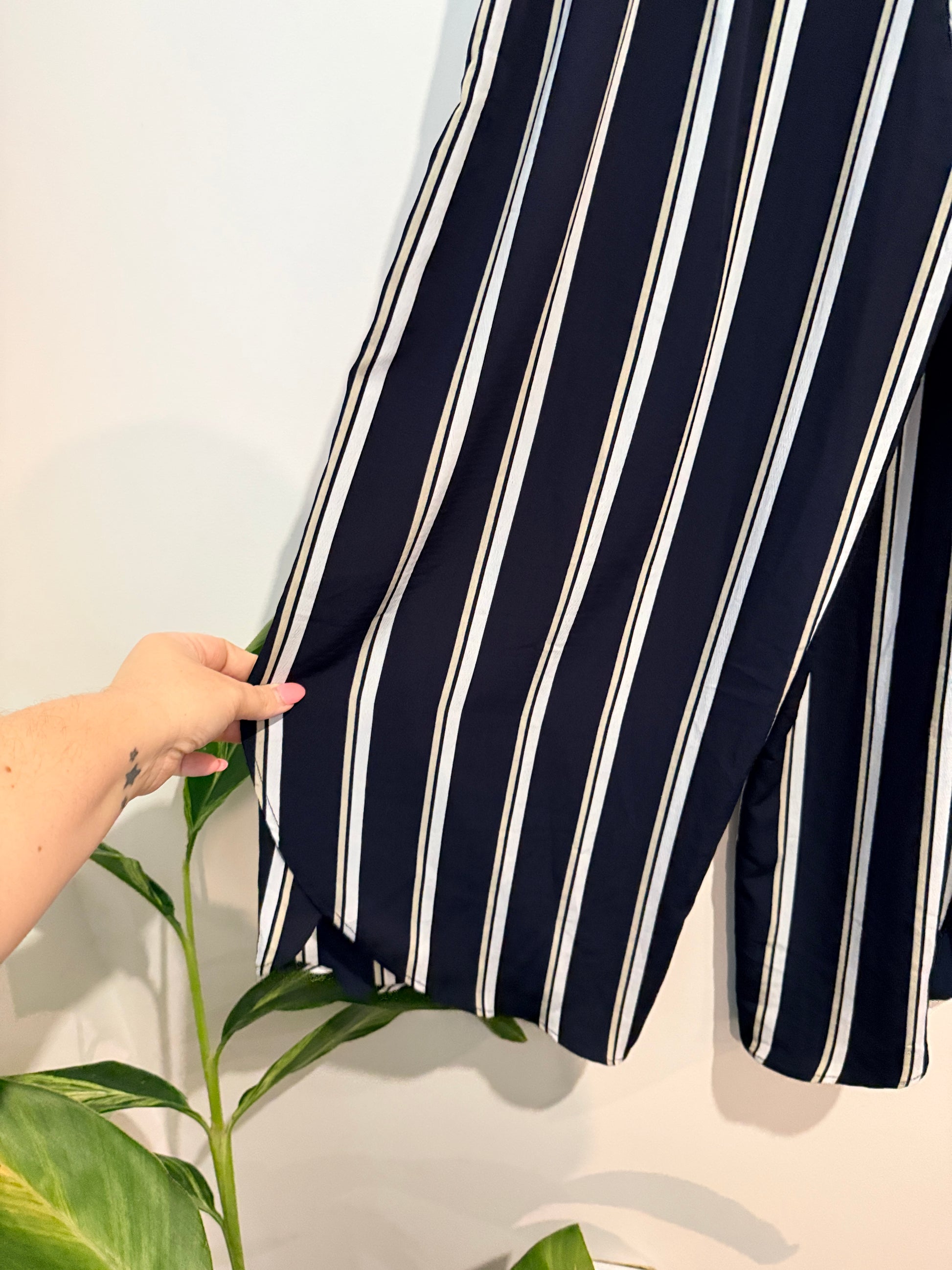 Crossroads Striped Wide Leg Culottes Size 8