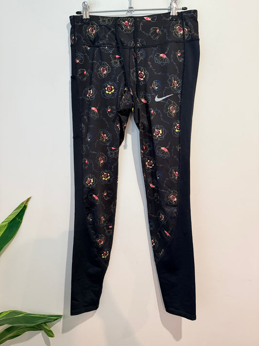 Nike Dri-fit Floral Print Running Leggings Size S