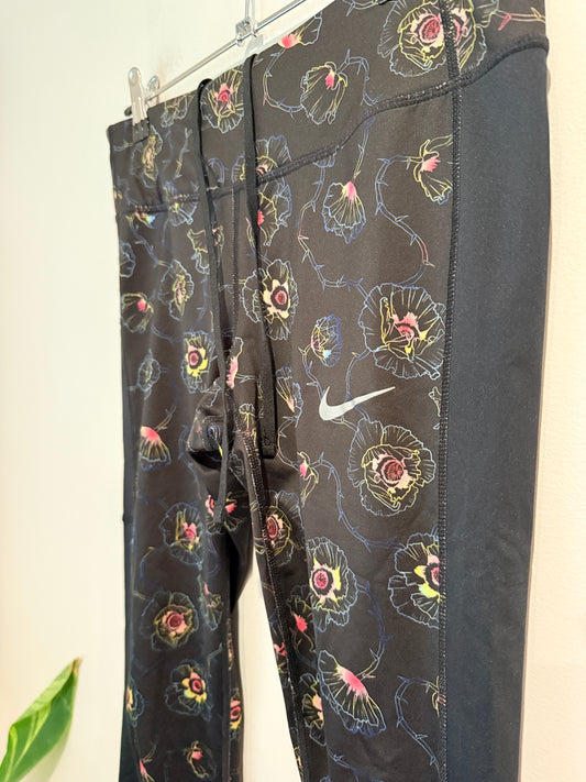 Nike Dri-fit Floral Print Running Leggings Size S