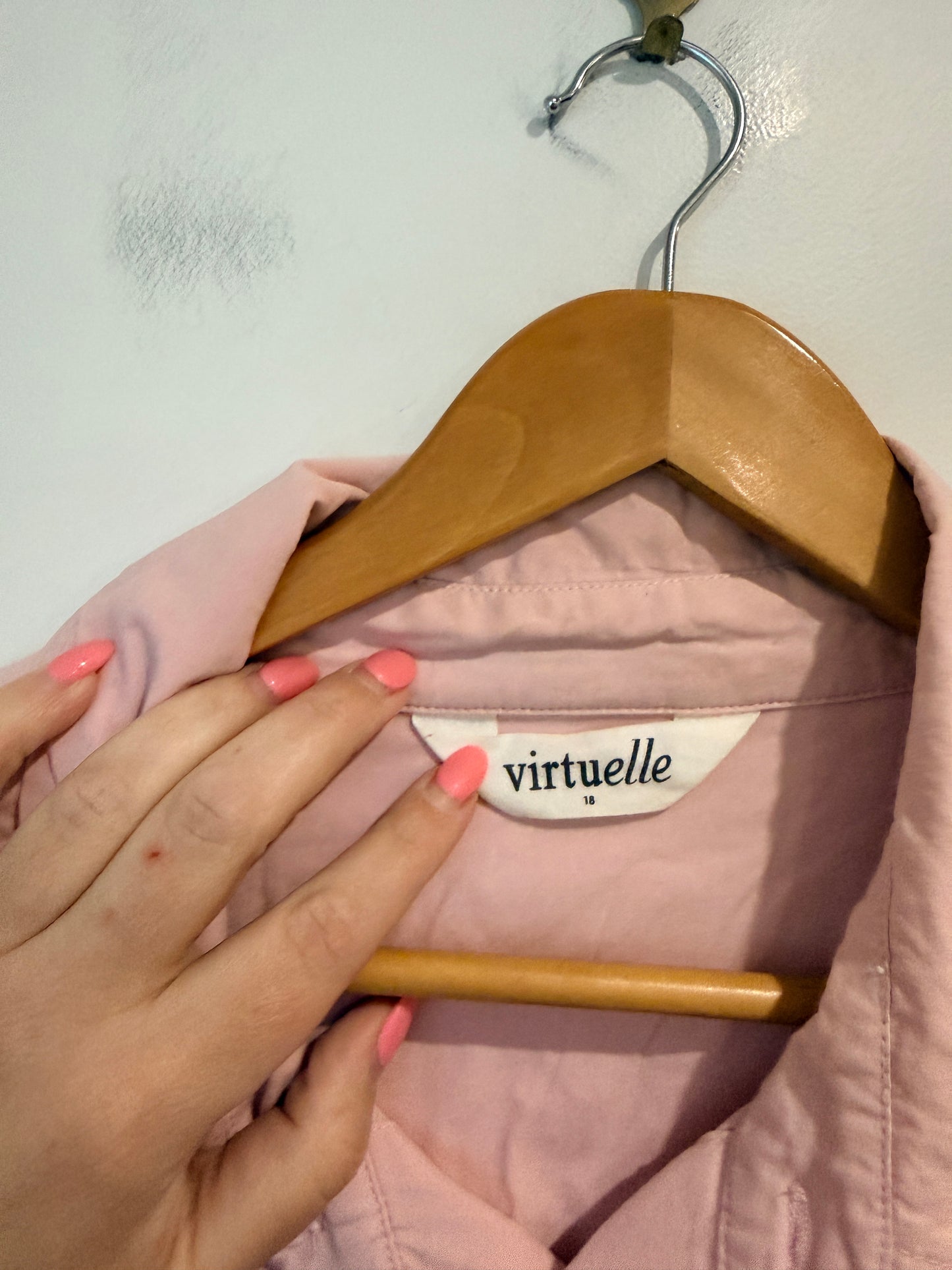 Virtuelle Denim-style Jacket - Pale Pink Size 18