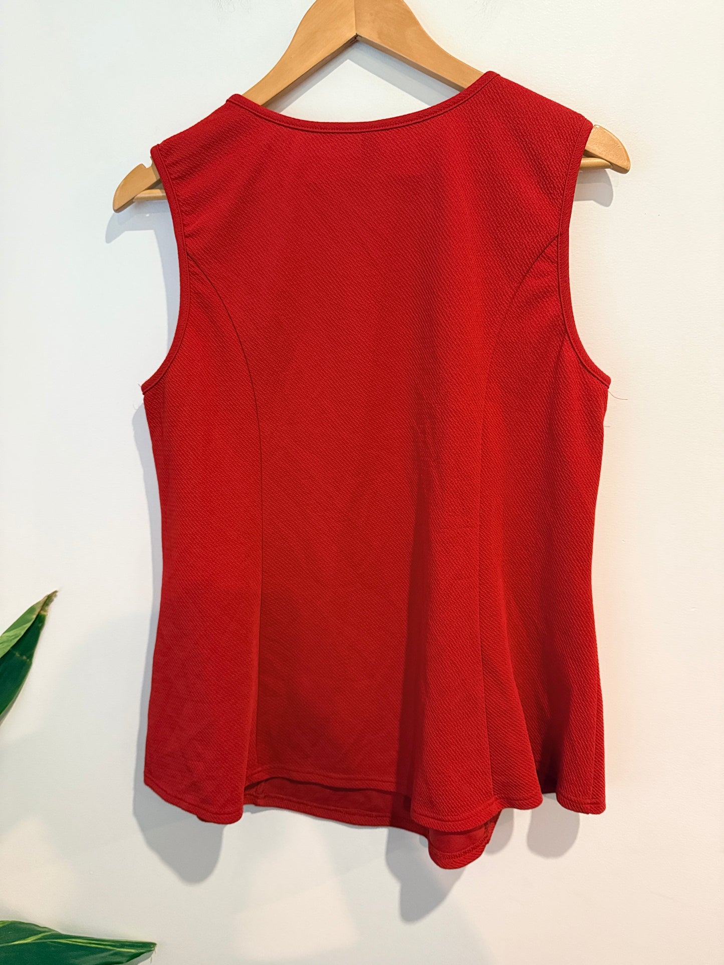 Crossroads Chain Detail Textured Top - Red Size 20