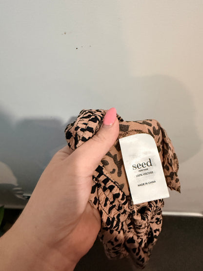 Seed Heritage Leopard Print Elastic Waist Pants - Tan/Black Size 6