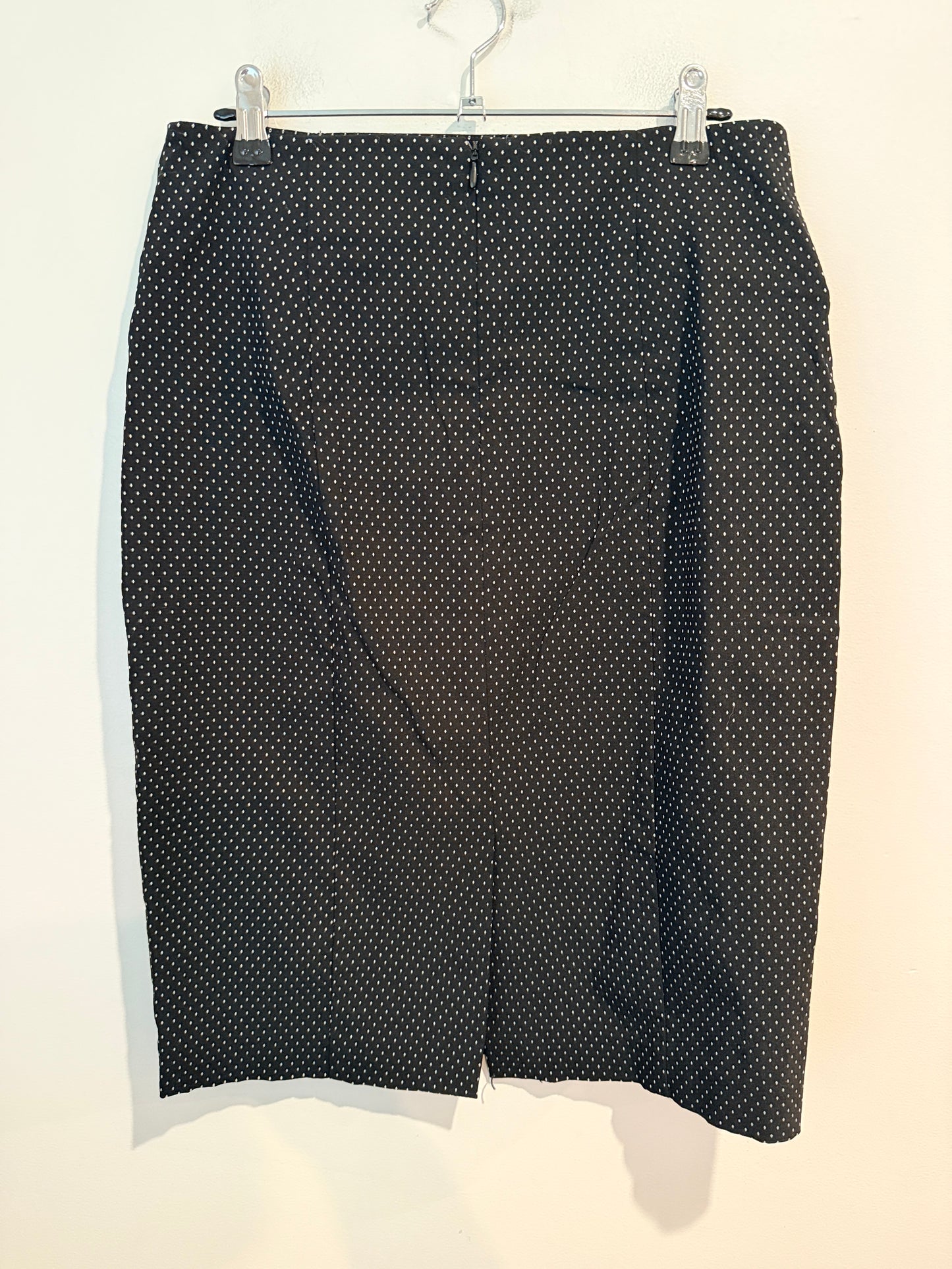 Oliver Black Polka Dot Zip Pocket Pencil Skirt Size 10