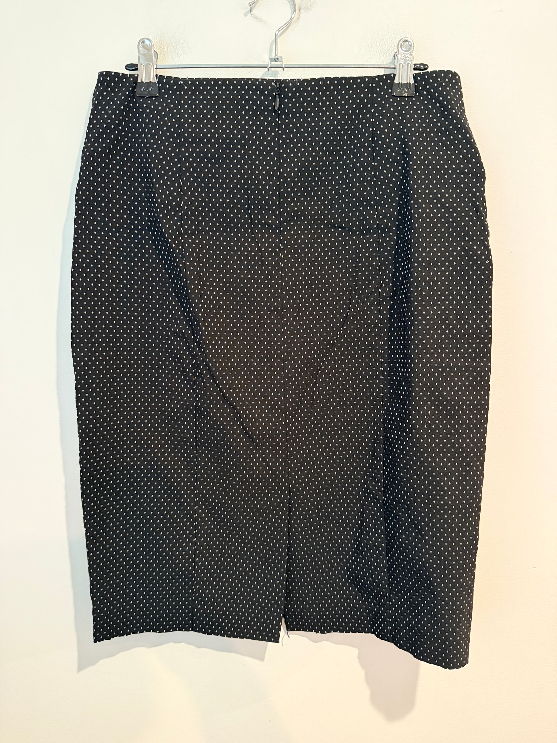 Oliver Black Polka Dot Zip Pocket Pencil Skirt Size 10