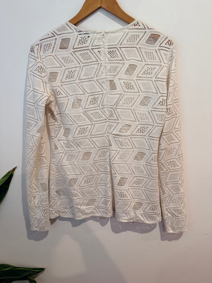 & Other Stories Geometric Lace Long Sleeve Top Size US 10