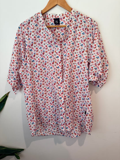 Kilt Floral Print NZ Made Blouse - Multicolour Size 12