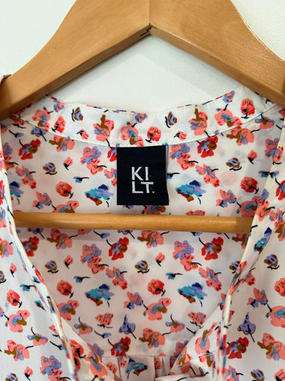 Kilt Floral Print NZ Made Blouse - Multicolour Size 12