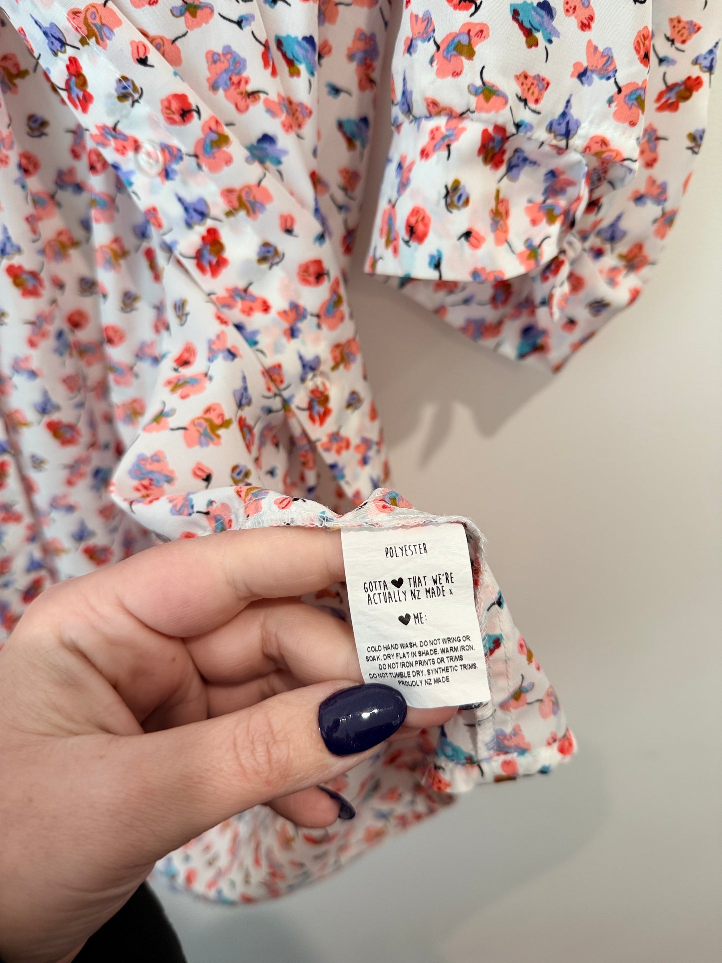 Kilt Floral Print NZ Made Blouse - Multicolour Size 12