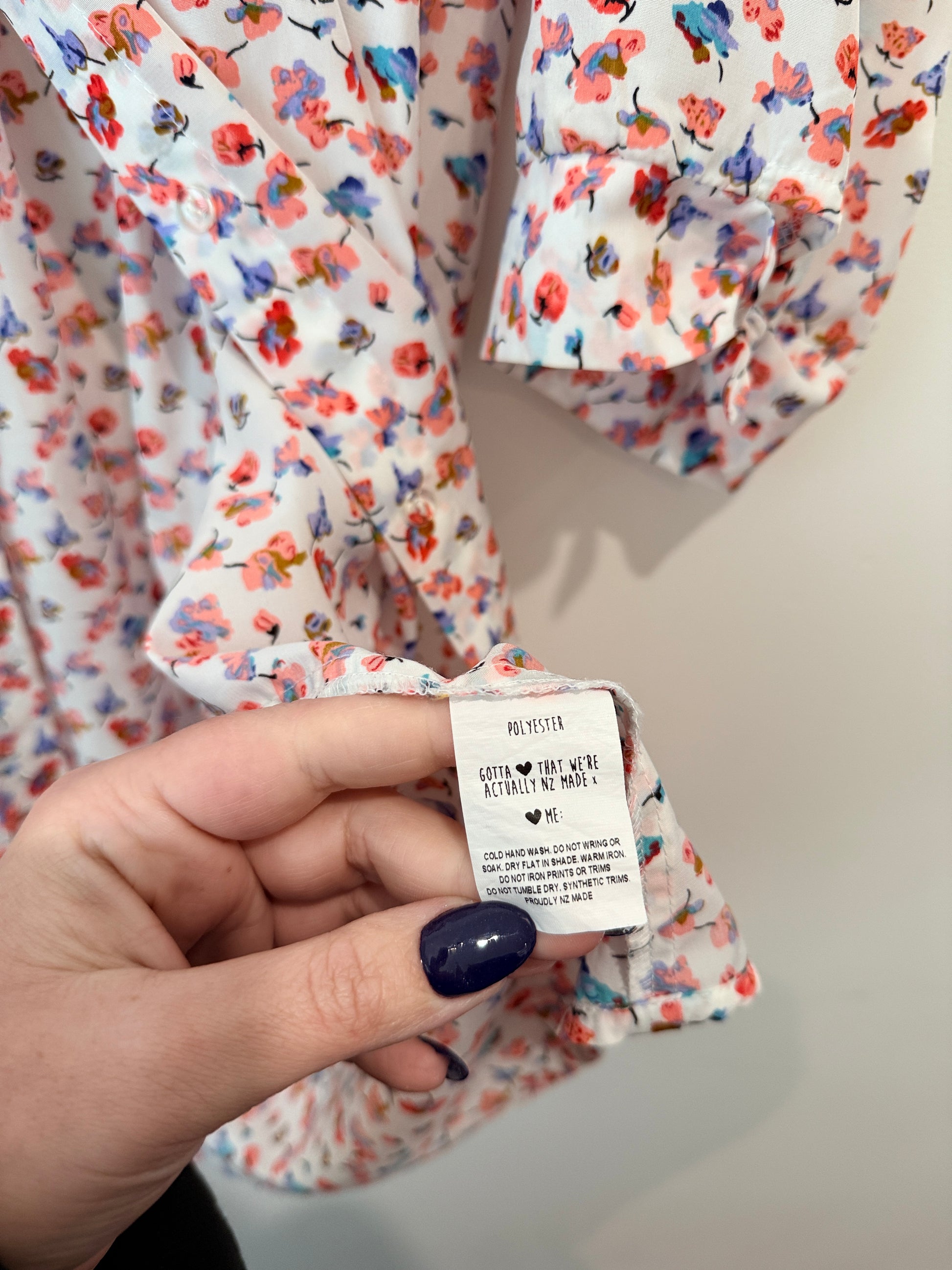Kilt Floral Print NZ Made Blouse - Multicolour Size 12