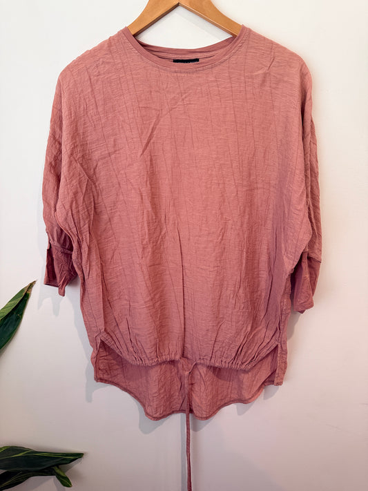 Among The Brave Textured Batwing Drawstring Top Size 6/XS