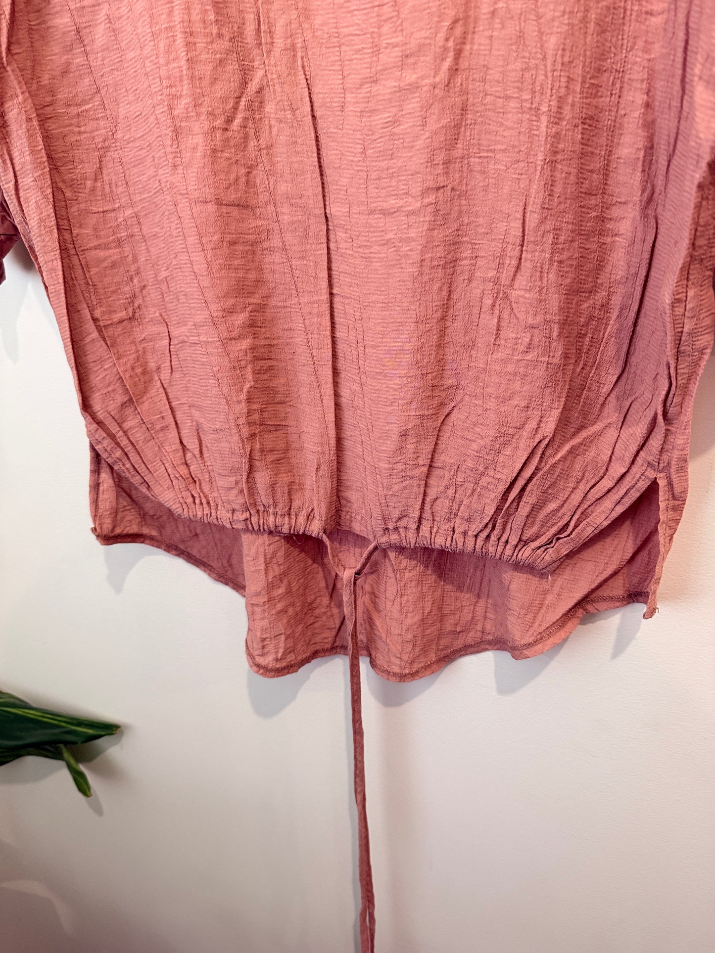 Among The Brave Textured Batwing Drawstring Top Size 6/XS