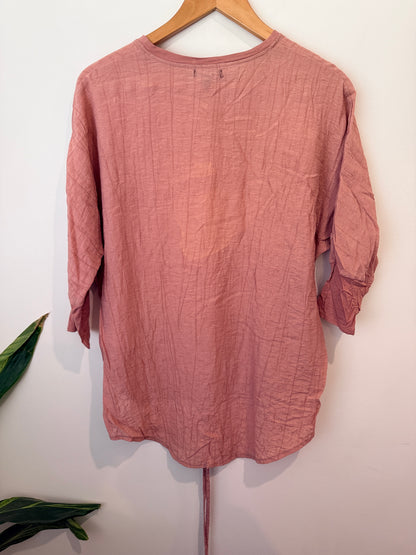 Among The Brave Textured Batwing Drawstring Top Size 6/XS
