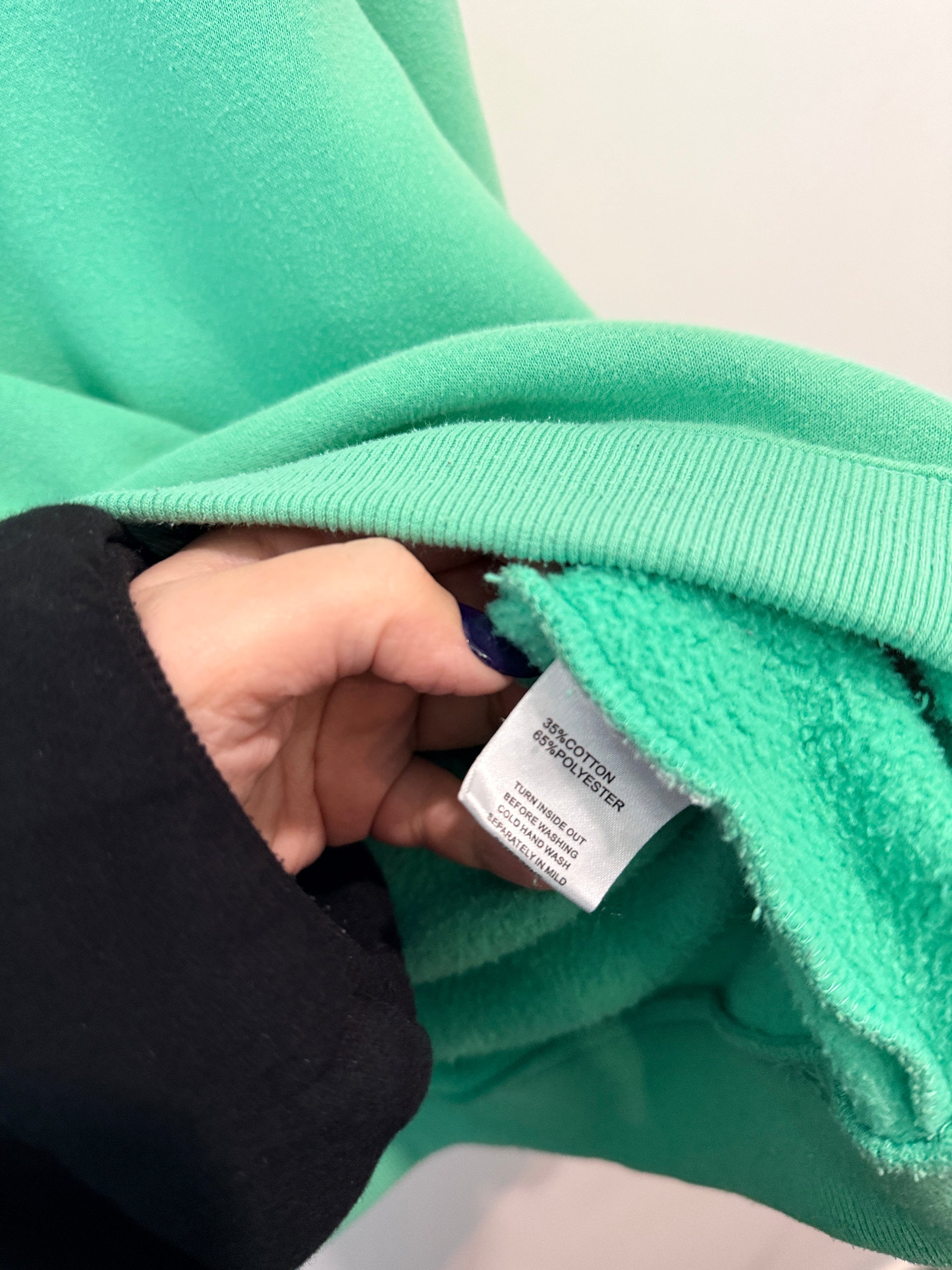 White Fox Graphic Print Hoodie - Green Size L/XL