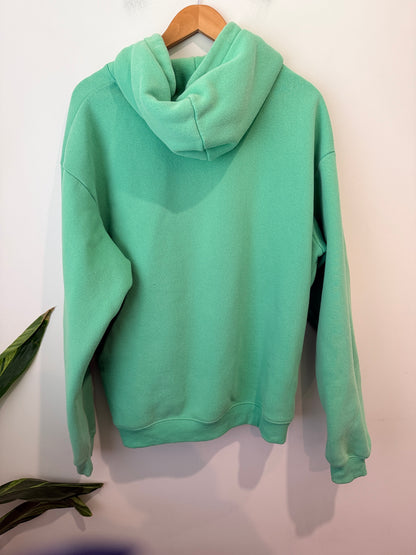 White Fox Graphic Print Hoodie - Green Size L/XL