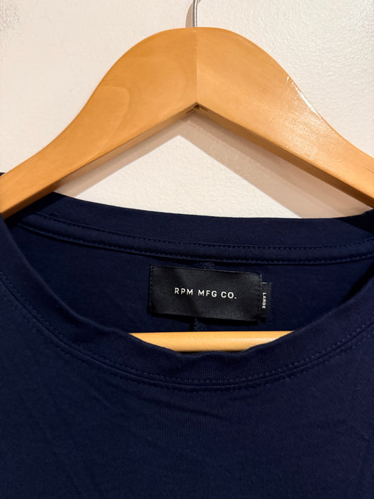 RPM Mfg Co. T-shirt Navy, Mustard & Burgundy Colorblock Size Large