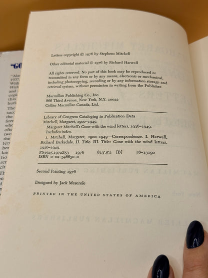 Margaret Mitchell's Gone with the Wind Letters 1936–1949 by Richard Harwell - Second Printing 1976