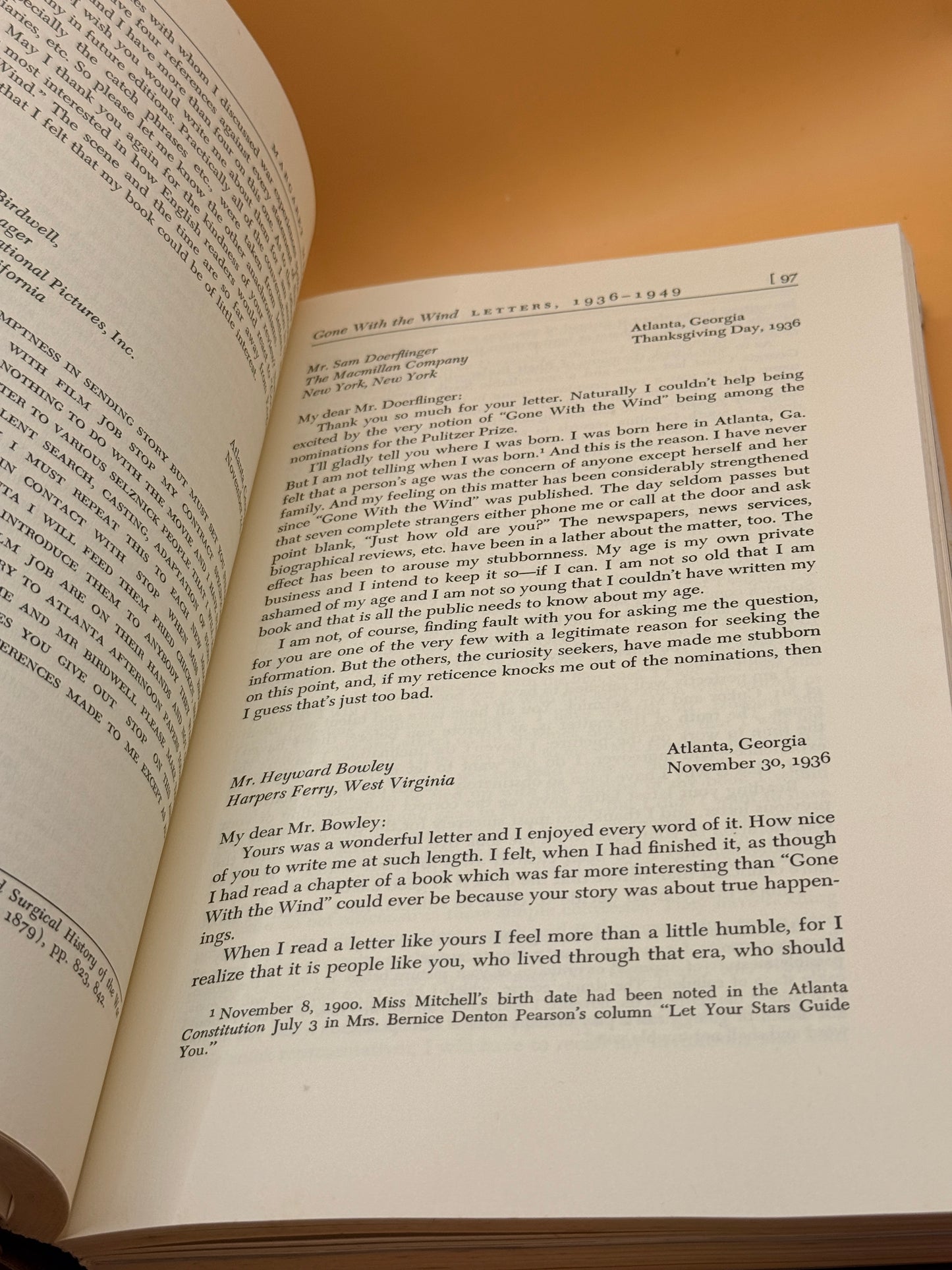 Margaret Mitchell's Gone with the Wind Letters 1936–1949 by Richard Harwell - Second Printing 1976