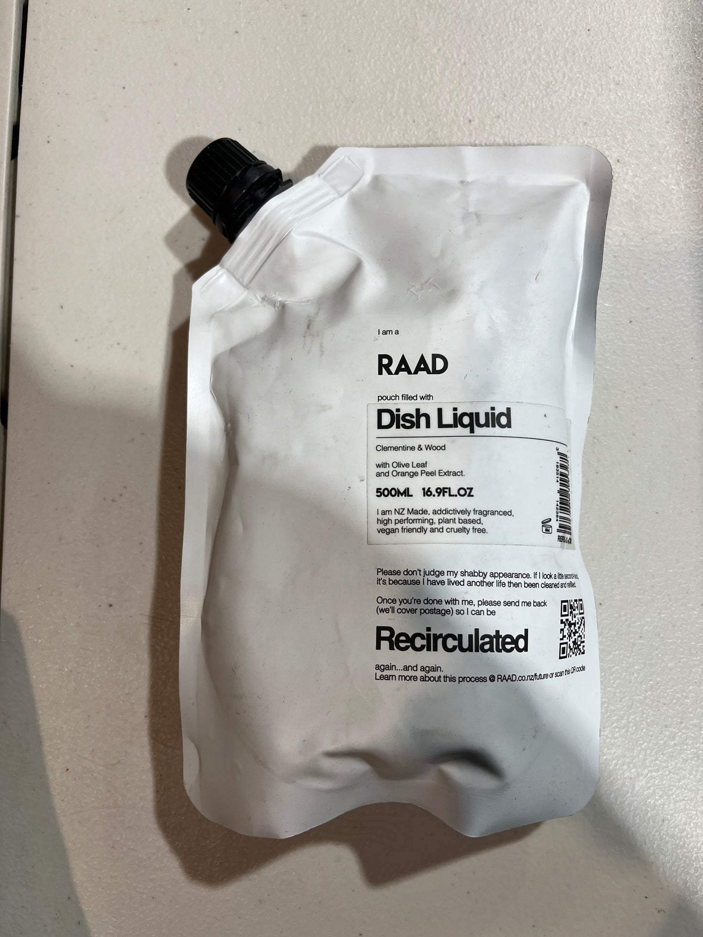 RAAD Clementine & Wood Dish Liquid Refill 500ml (past exp)