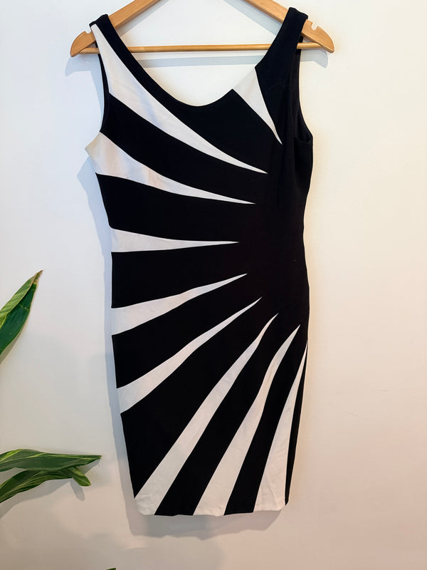 Joseph Ribkoff Sunburst Geometric Sheath Dress Size 12