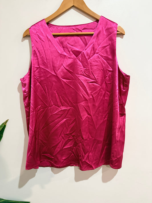 Brand Unknown Satin Tank Top Size 1XL | U/Arm to U/Arm 56cm