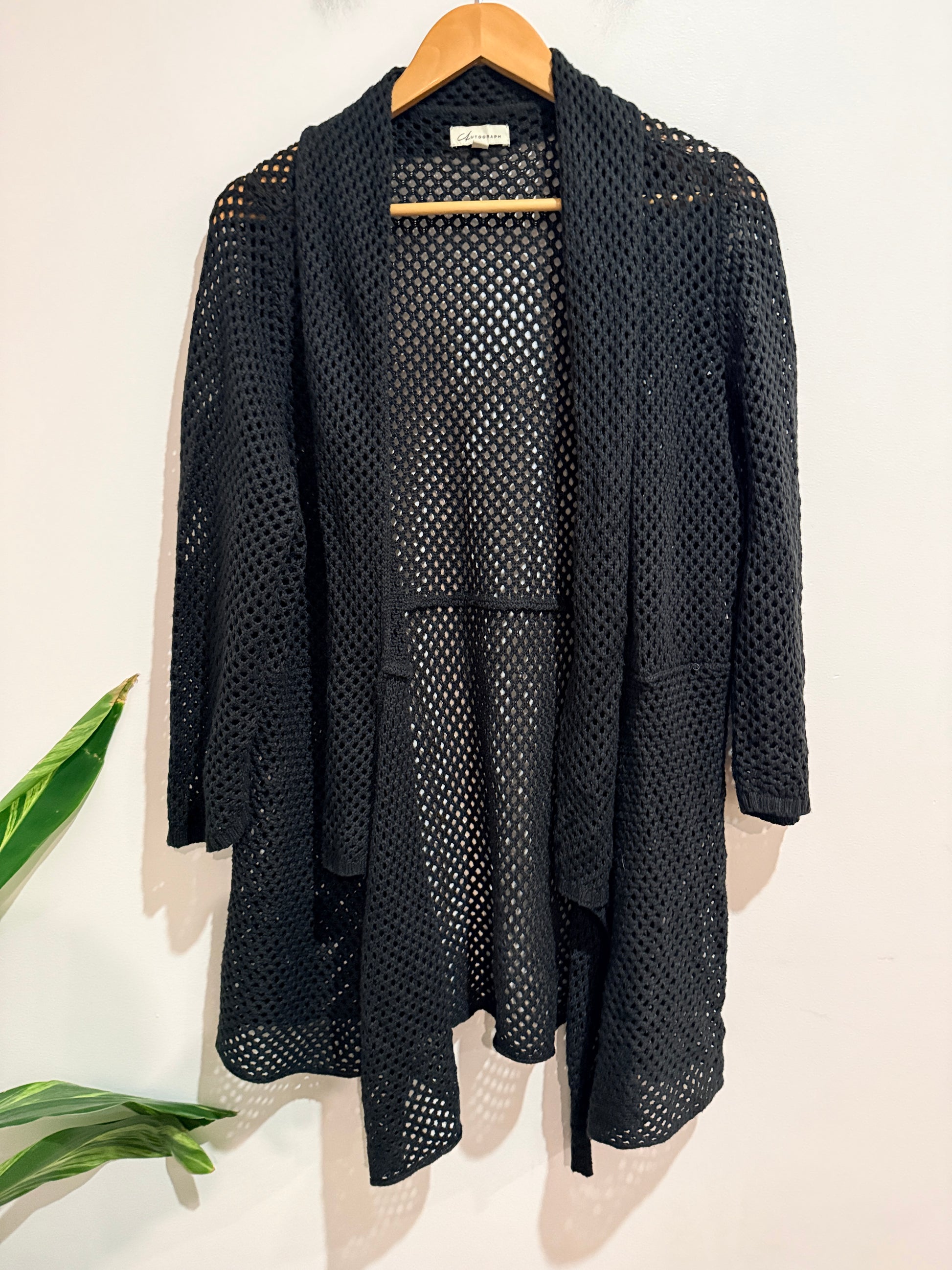 Autograph Open-knit Crochet Cardigan Size XL