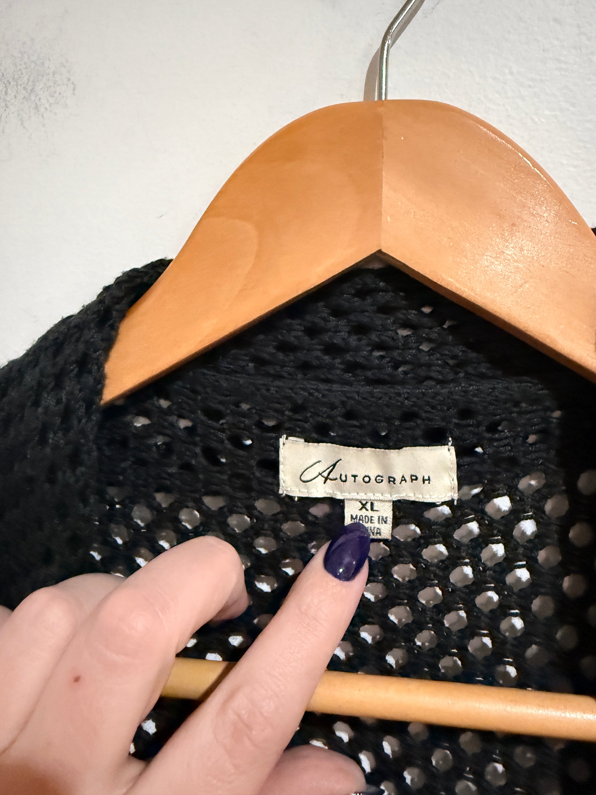 Autograph Open-knit Crochet Cardigan Size XL