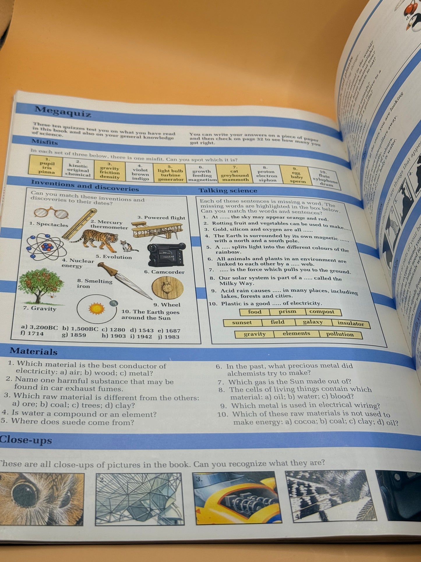 The Usborne Science Quizbook by Paul Dowswell and Marit Claridge