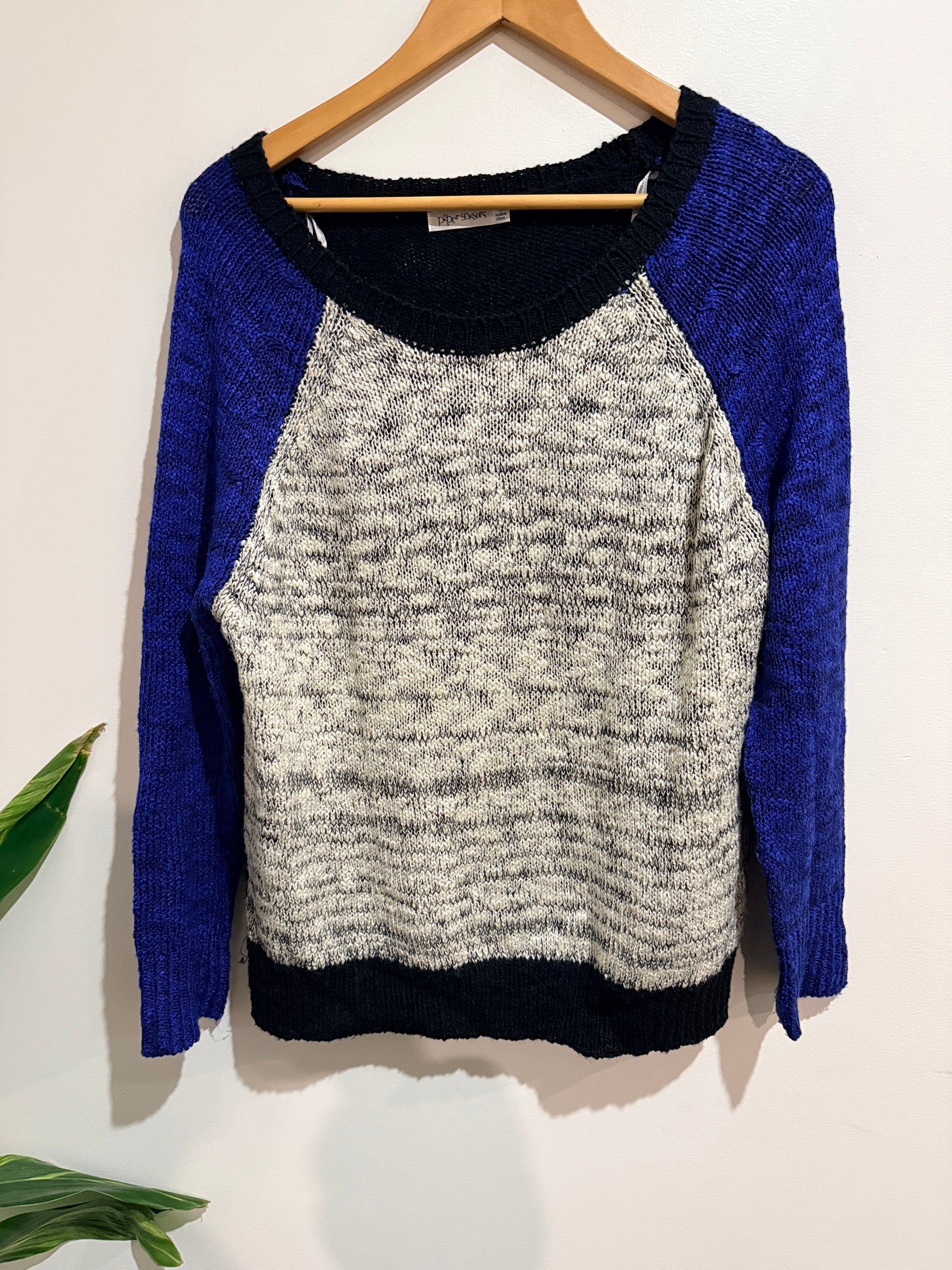 Paper Scissors Colorblock Knit Sweater Size M