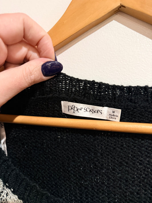 Paper Scissors Colorblock Knit Sweater Size M