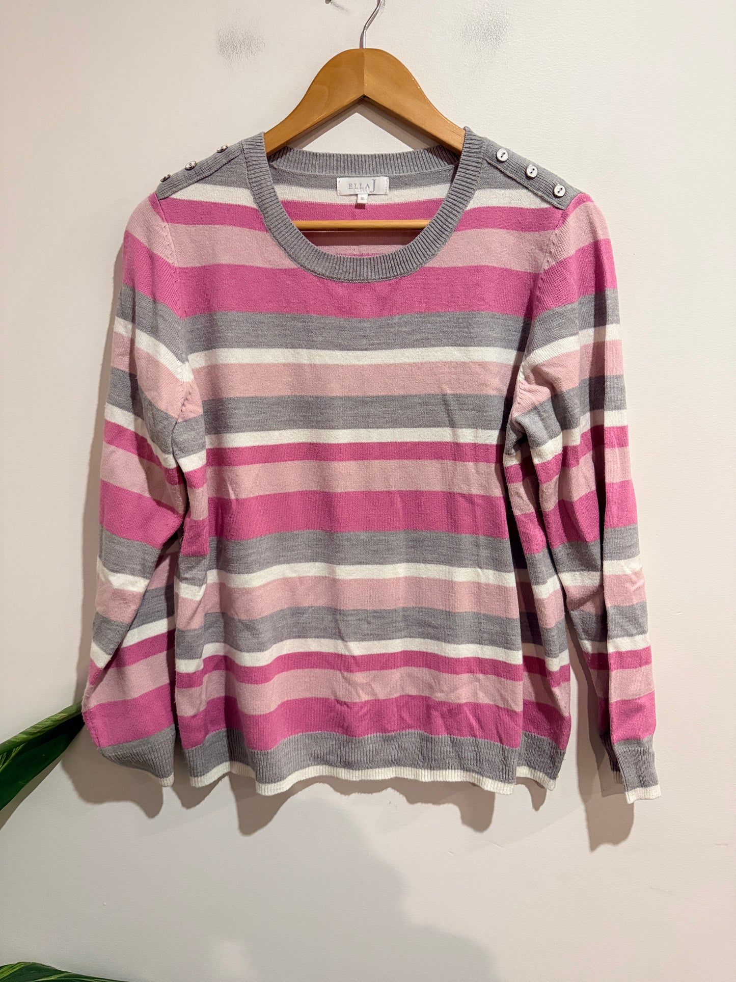 Ella J Striped Knit Sweater Size 16