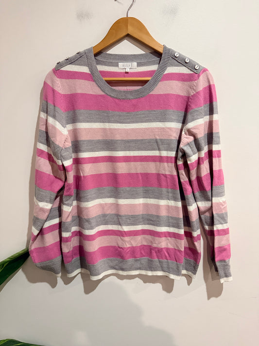 Ella J Striped Knit Sweater Size 16