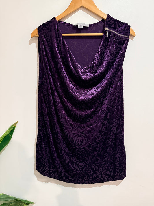 Suzy Shier Velvet Sleeveless Top Size 3X | U/Arm to U/Arm 53cm