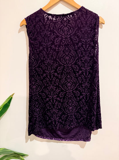 Suzy Shier Velvet Sleeveless Top Size 3X | U/Arm to U/Arm 53cm