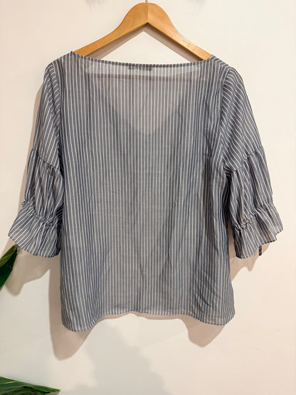 Cue City Stripe Pattern Top Size 14