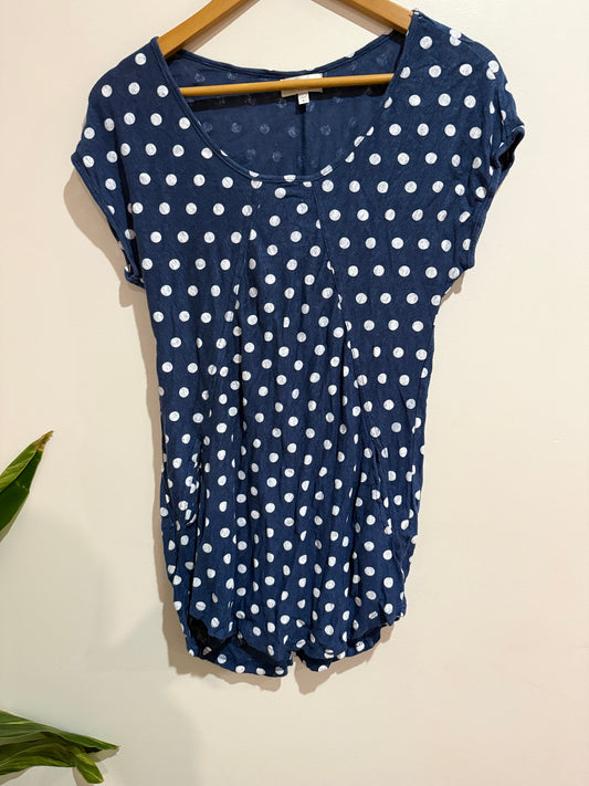 Capture Polka Dot Top Navy Size 8