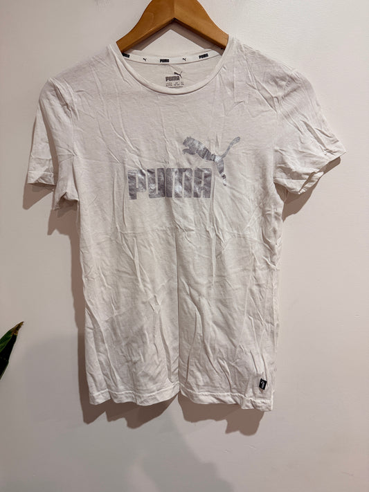 Puma Logo T-shirt White Size XL/TTG (UK 15-16Y, D/I 176)