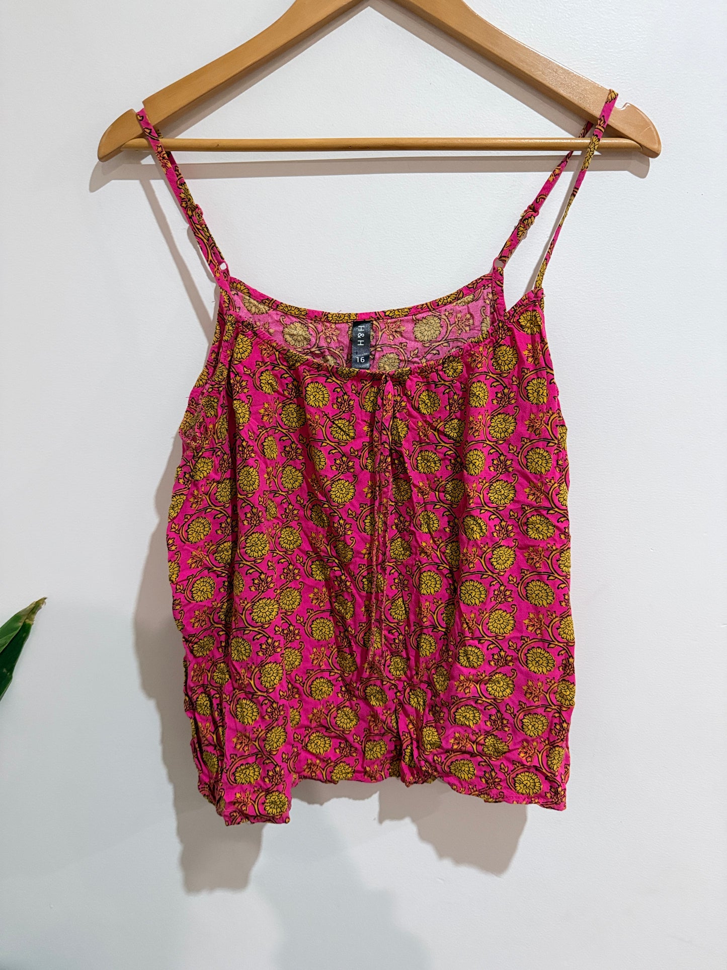 H&H Floral Print Cami Pink Size 16