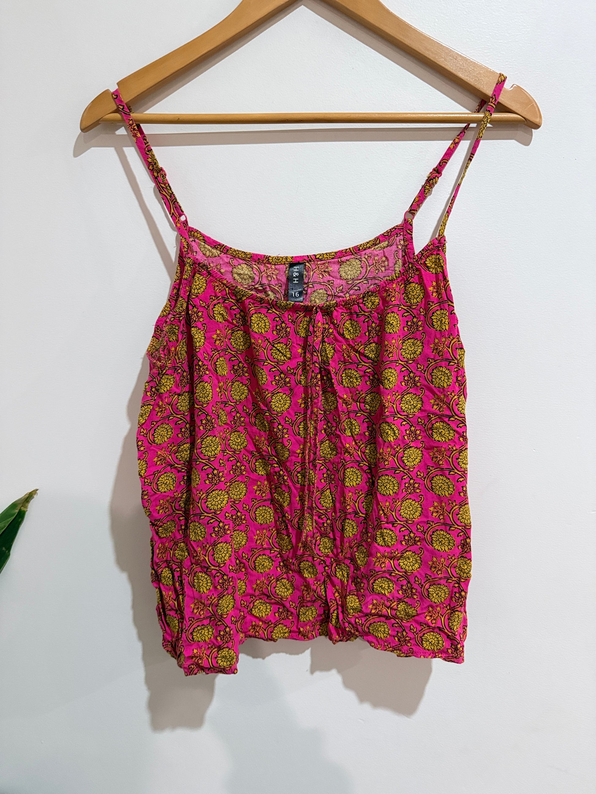 H&H Floral Print Cami Pink Size 16